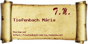 Tiefenbach Mária névjegykártya